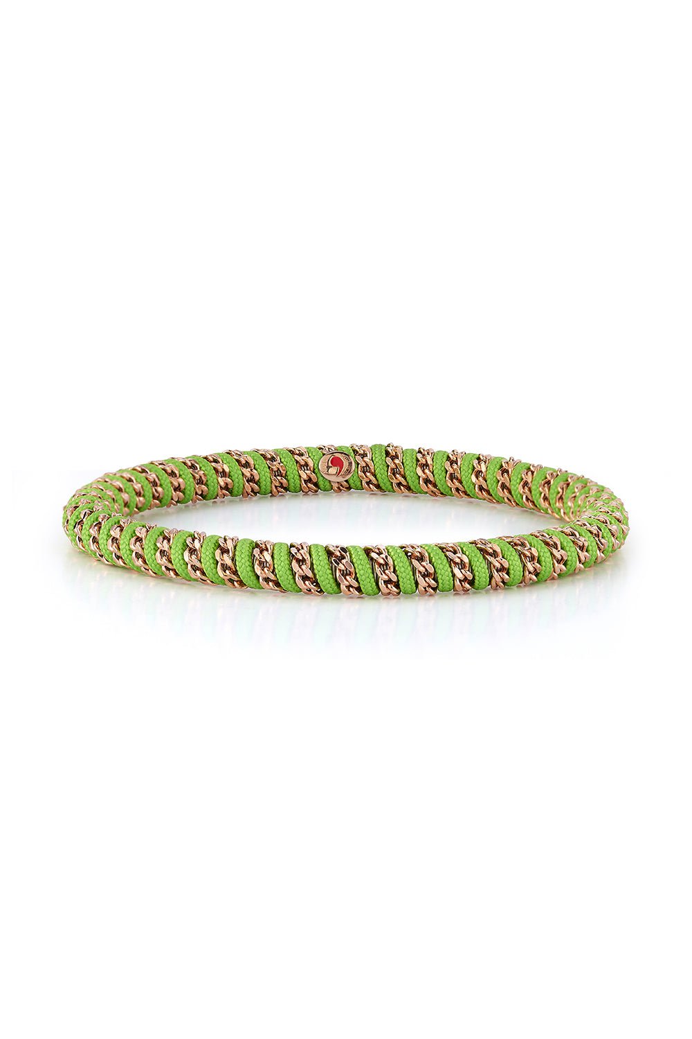 ROBERTO DEMEGLIO-Green Nautical Gio Bracelet-ROSE GOLD