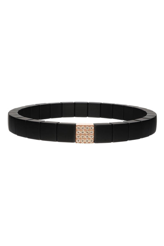 Matte Black Scacco Bracelet - Rose Gold-ROSE GOLD-JEWELRYFINE JEWELBRACELET O-ROBERTO DEMEGLIO