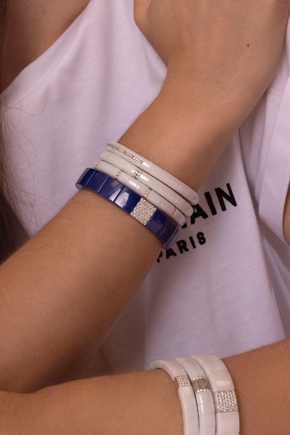 ROBERTO DEMEGLIO-Pura White Ceramic Stretch Bracelet-