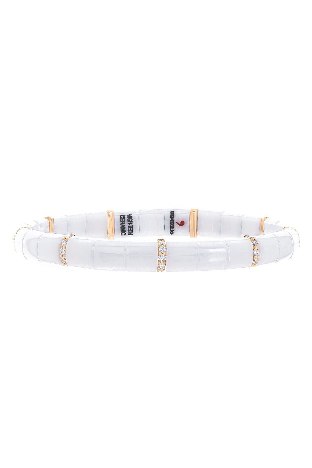 ROBERTO DEMEGLIO-Pura White Ceramic Stretch Bracelet-ROSE GOLD