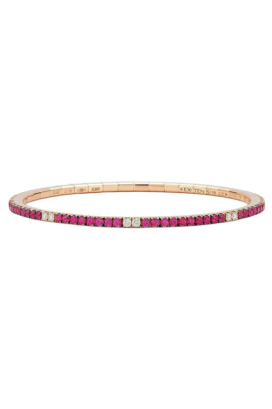 Ruby Diamond Alternating Extensible Tennis Bracelet-ROSE GOLD-JEWELRYFINE JEWELBRACELET O-ROBERTO DEMEGLIO