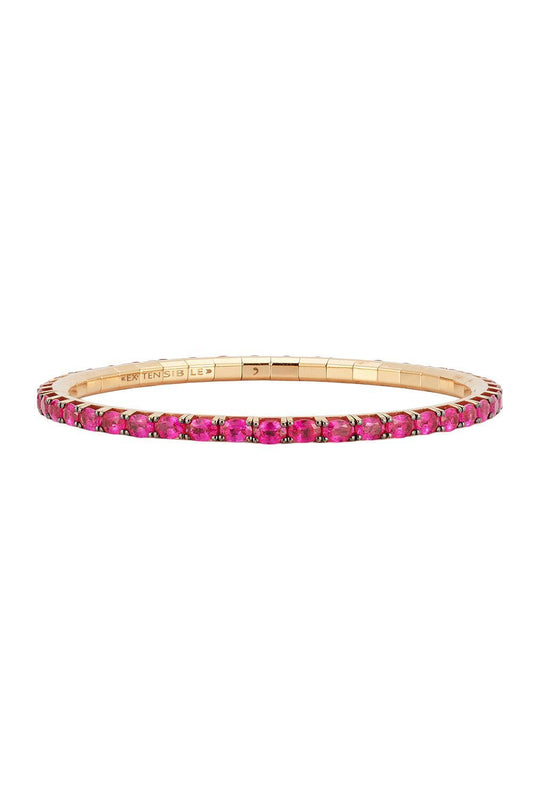 Ruby Oval Stretch Extensible Tennis Bracelet-ROSE GOLD-JEWELRYFINE JEWELBRACELET O-ROBERTO DEMEGLIO