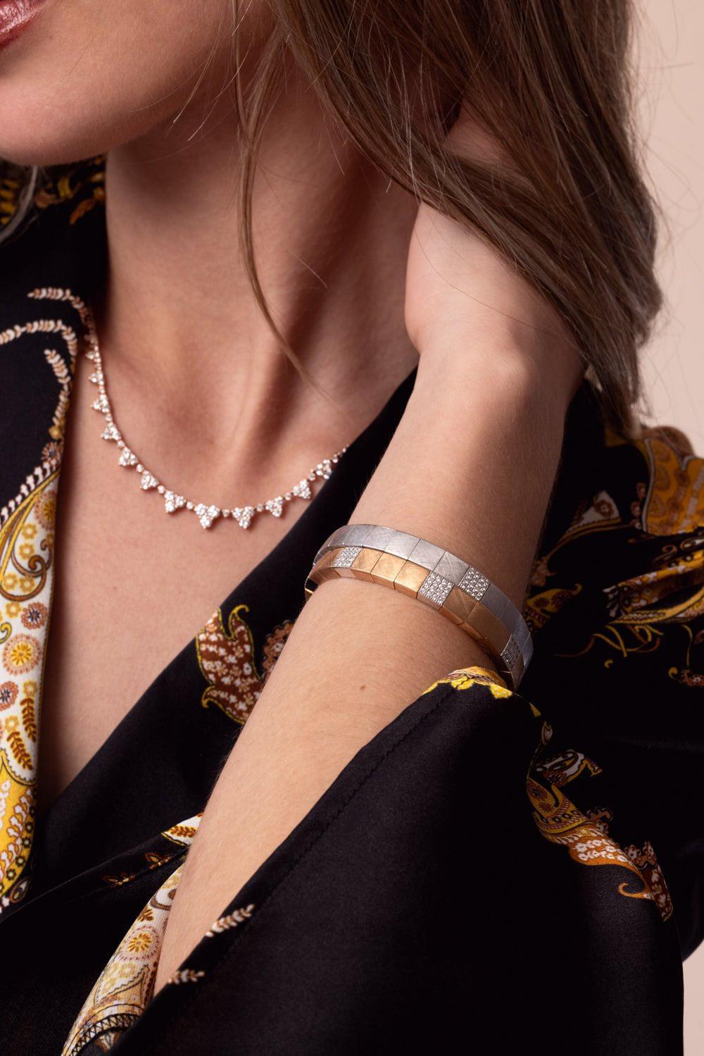 ROBERTO DEMEGLIO-Scacco Gold Stretch Bracelet - Rose Gold-ROSE GOLD