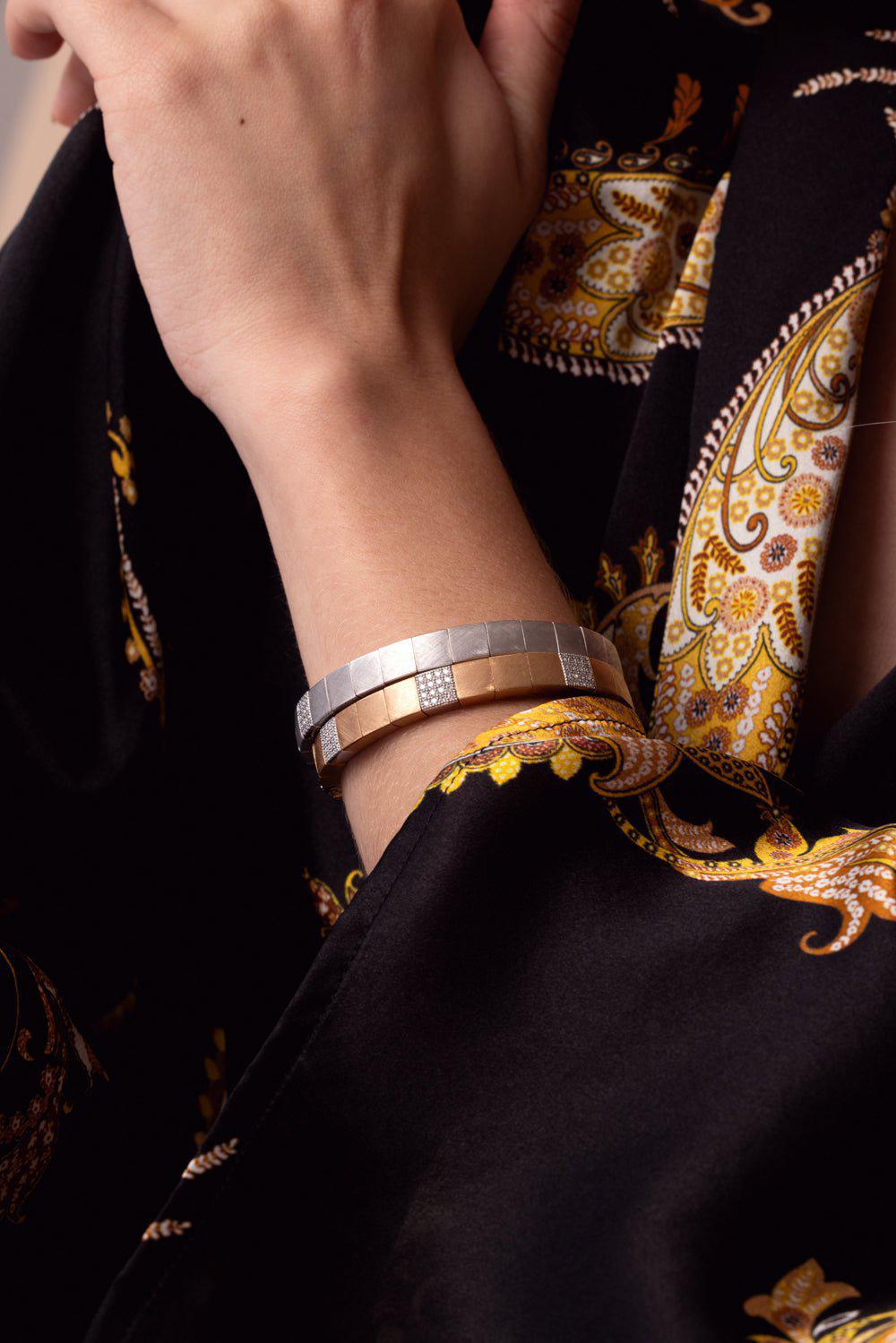 ROBERTO DEMEGLIO-Scacco Gold Stretch Bracelet - Rose Gold-ROSE GOLD