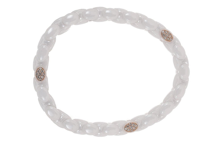 Three Diamond White Anaconda Bracelet