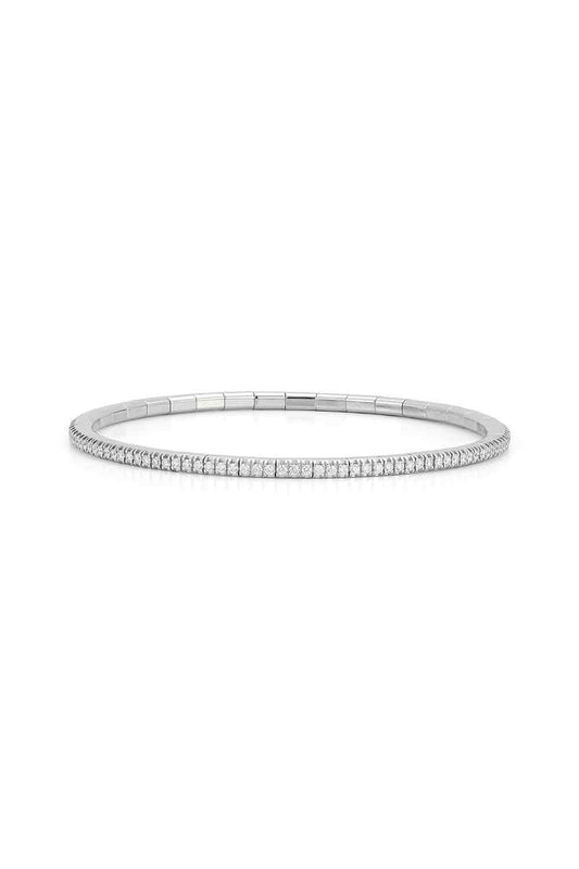 White Diamond Extensible Stretch Bracelet-WHITE GOLD-6-JEWELRYFINE JEWELBRACELET O-ROBERTO DEMEGLIO
