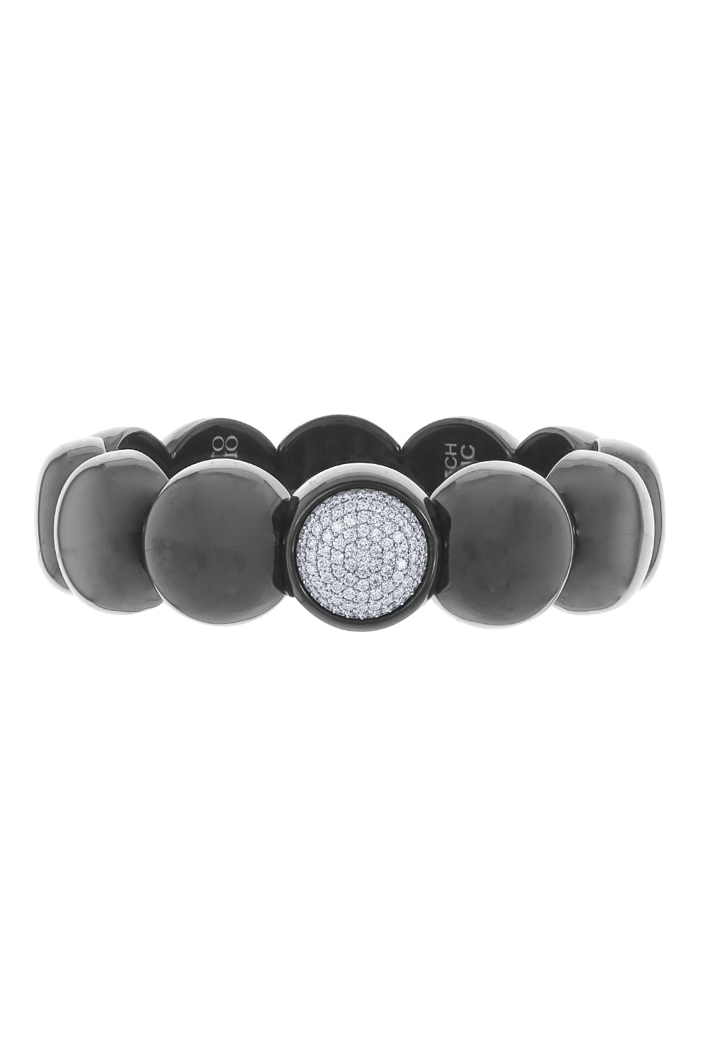 Black Ceramic Diamond Dama Bracelet-WHITE GOLD-JEWELRYFINE JEWELBRACELET O-ROBERTO DEMEGLIO