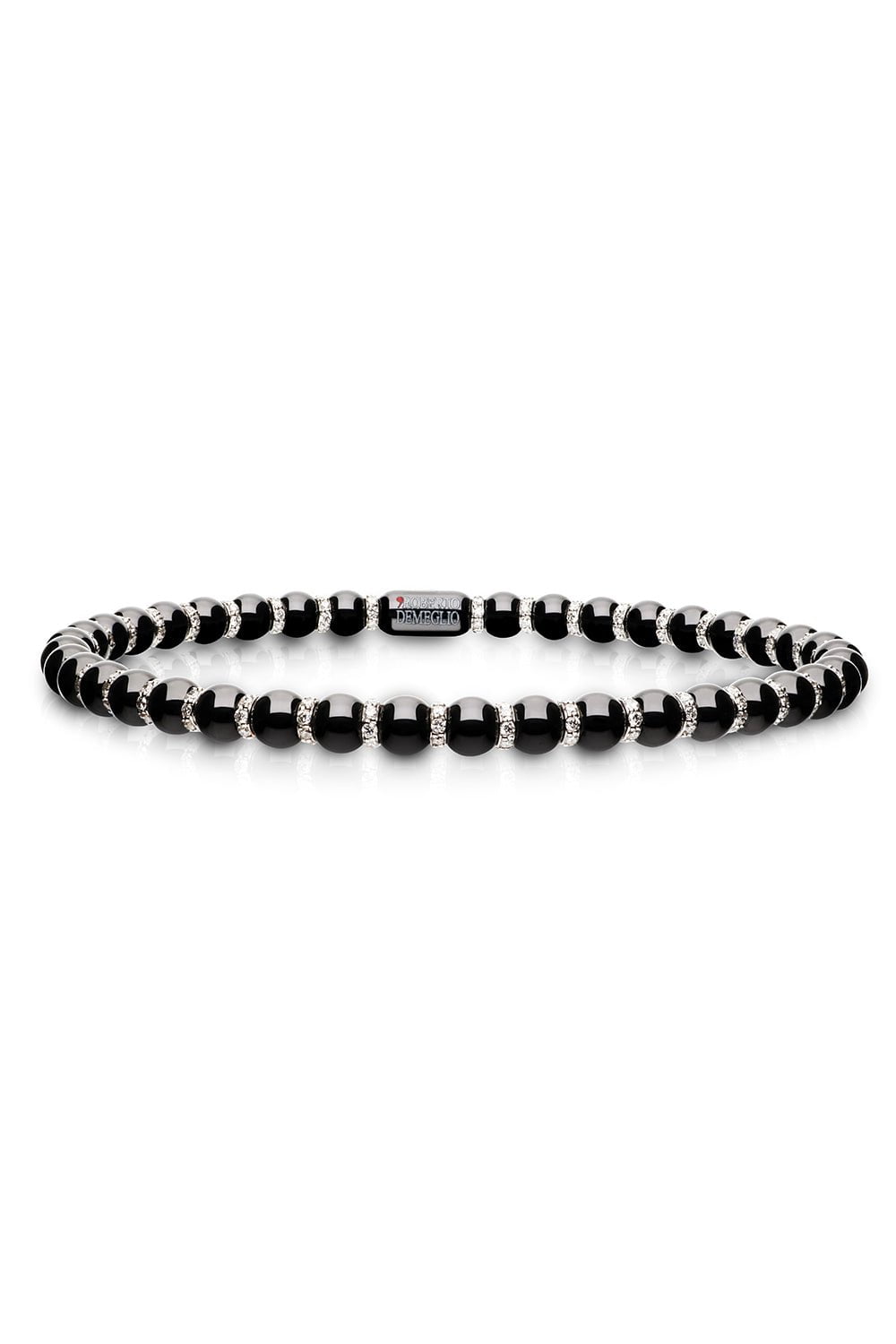 ROBERTO DEMEGLIO-Black Ceramic Diamond Rondelle Sfera Bracelet-WHITE GOLD