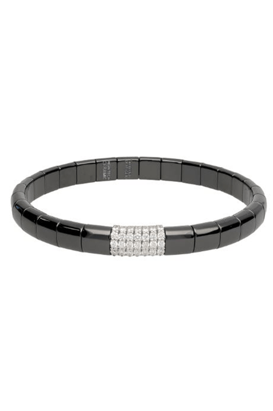 ROBERTO DEMEGLIO-Black Ceramic Pura Bracelet-WHITE GOLD