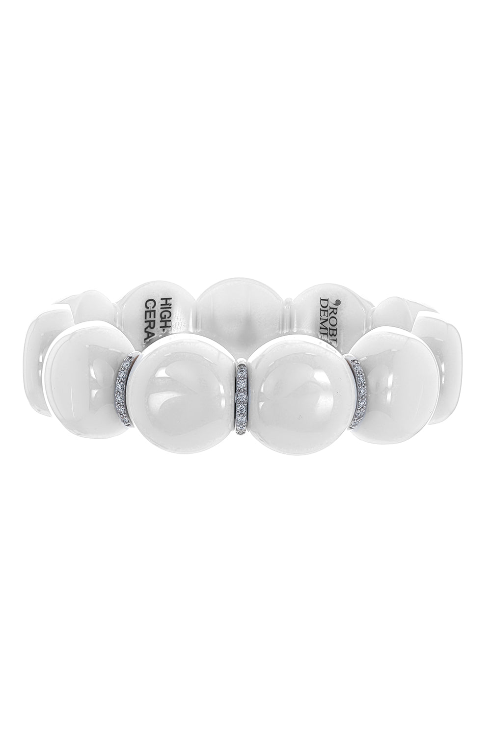 Diamond Bar White Large Bead Dama Bracelet
