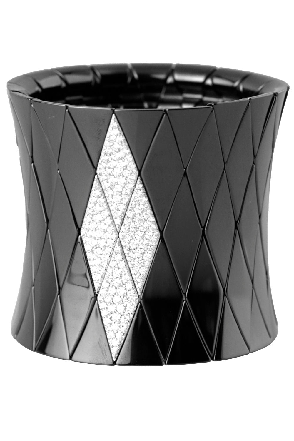 Diamond Large Black Diva Stretch Bracelet-WHITE GOLD-JEWELRYFINE JEWELBRACELET O-ROBERTO DEMEGLIO