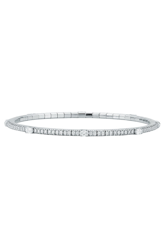 Multishaped Diamond Extensible Tennis Bracelet-WHITE GOLD-JEWELRYFINE JEWELBRACELET O-ROBERTO DEMEGLIO