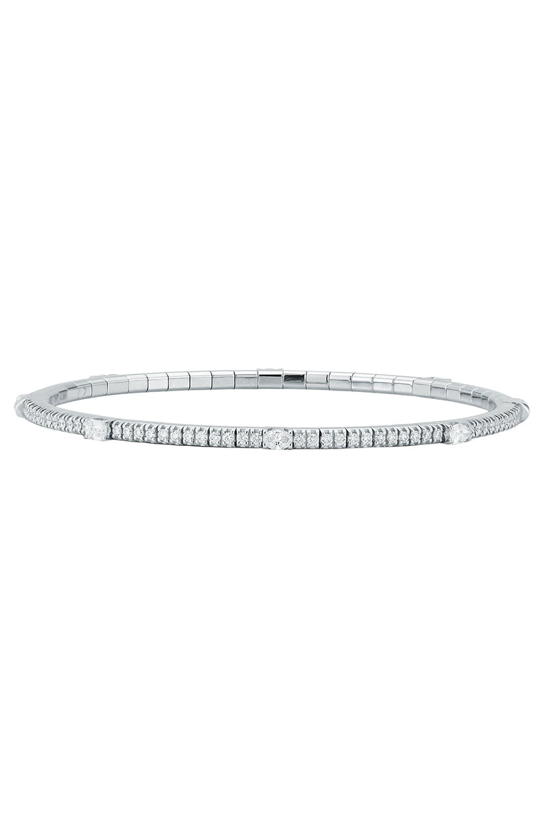 Diamond Multishaped Stretch Tennis Bracelet