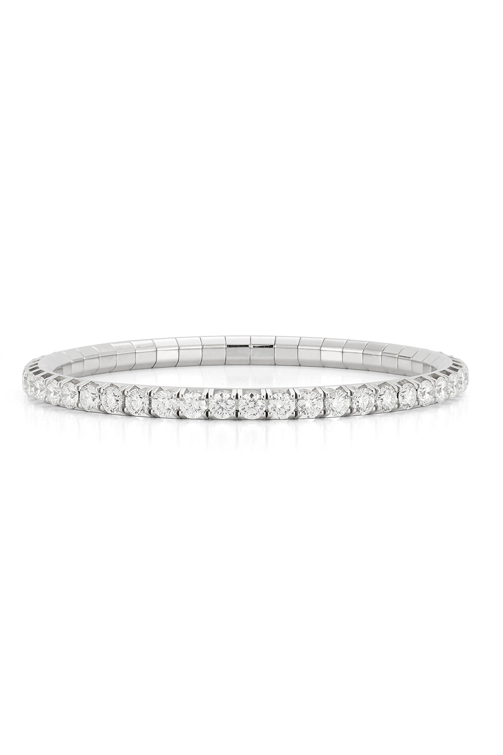 Diamond Tennis Extensible Stretch Bracelet-WHITE GOLD-JEWELRYFINE JEWELBRACELET O-ROBERTO DEMEGLIO