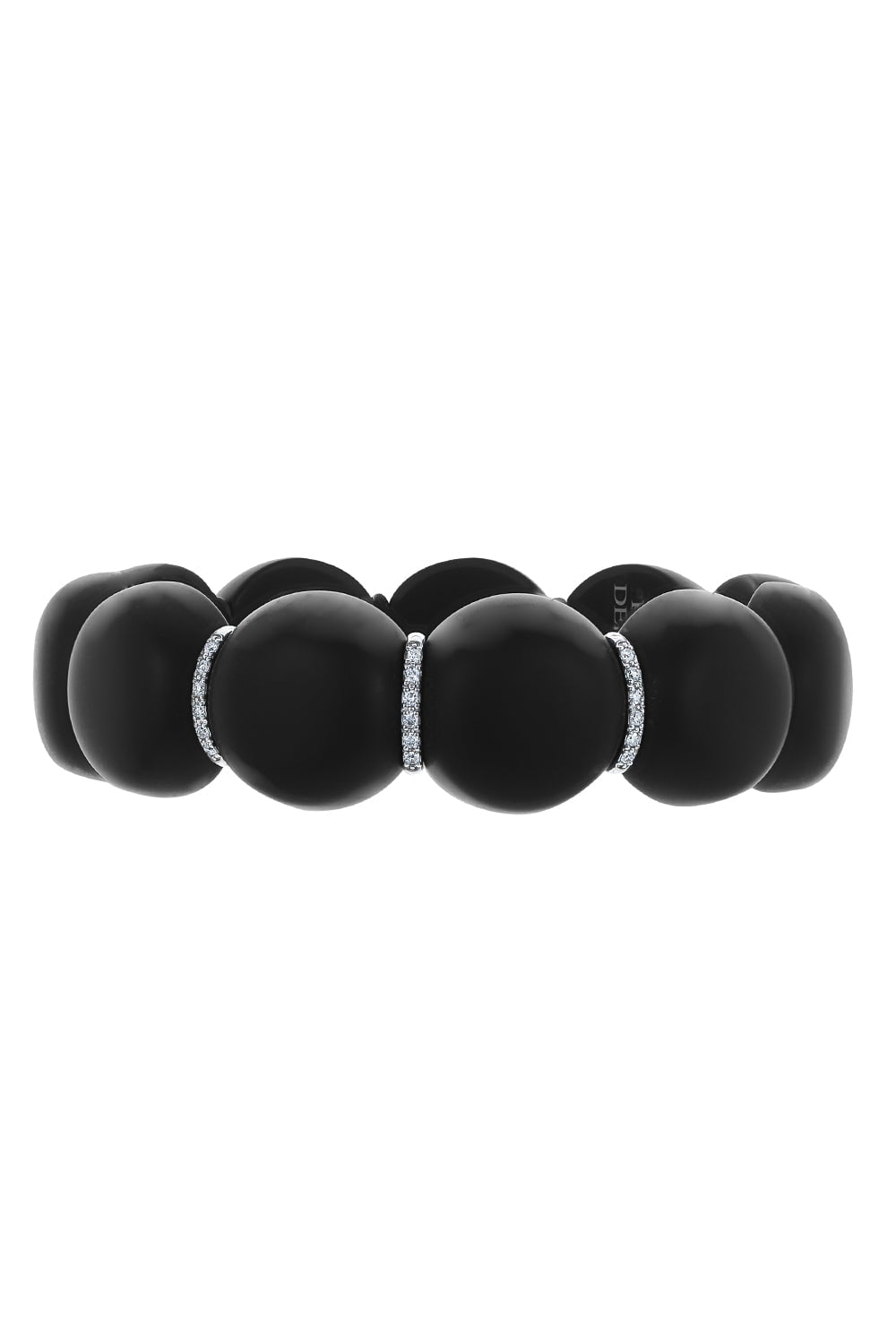 ROBERTO DEMEGLIO-Matte Black Gold Diamond Section Dama Bracelet-WHITE GOLD