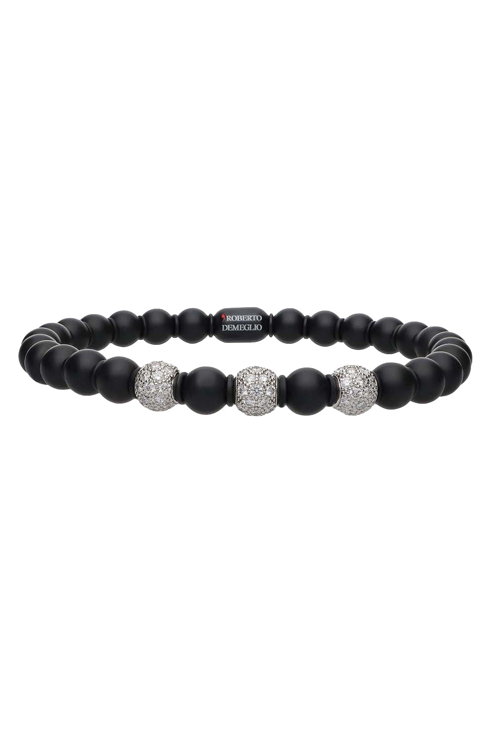 Matte Black Sfera Bracelet-WHITE GOLD-JEWELRYFINE JEWELBRACELET O-ROBERTO DEMEGLIO