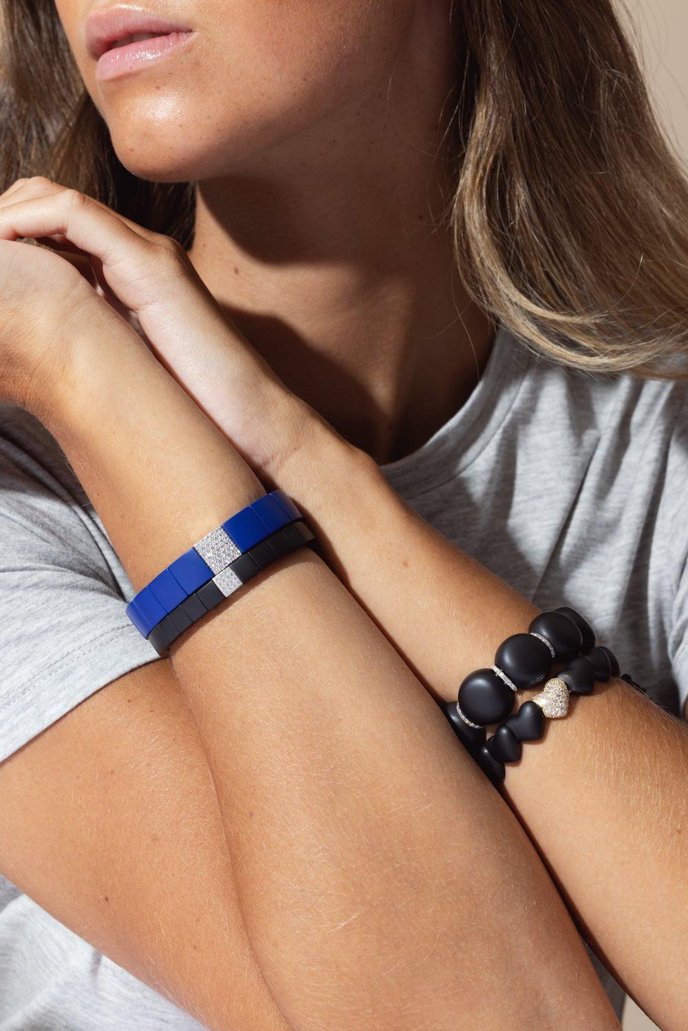 ROBERTO DEMEGLIO-Matte Blue Domino Bracelet-WHITE GOLD