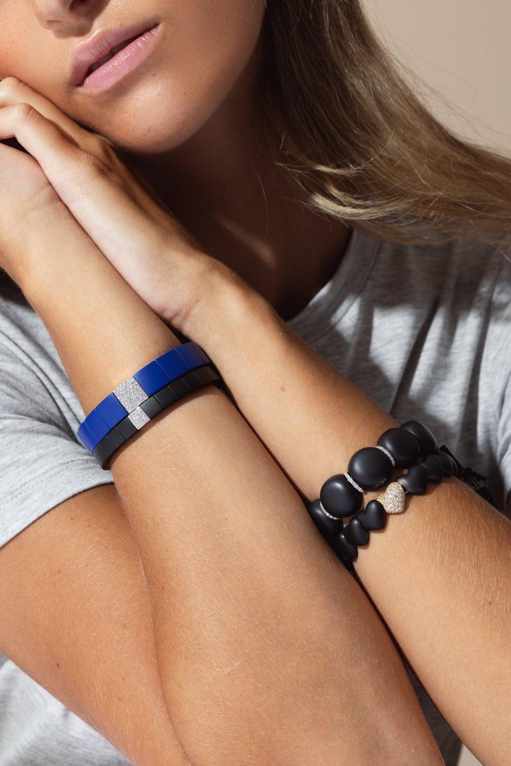 ROBERTO DEMEGLIO-Matte Blue Domino Bracelet-WHITE GOLD