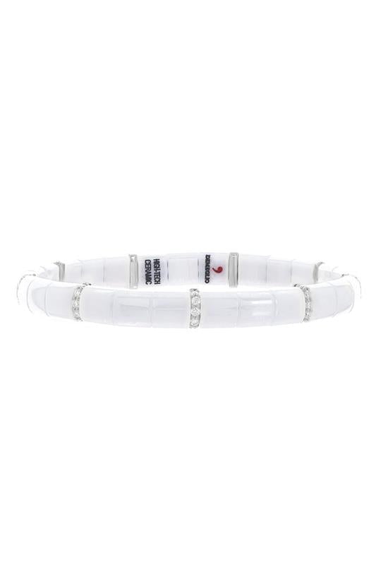 ROBERTO DEMEGLIO-Pura White Ceramic Stretch Bracelet-WHITE GOLD