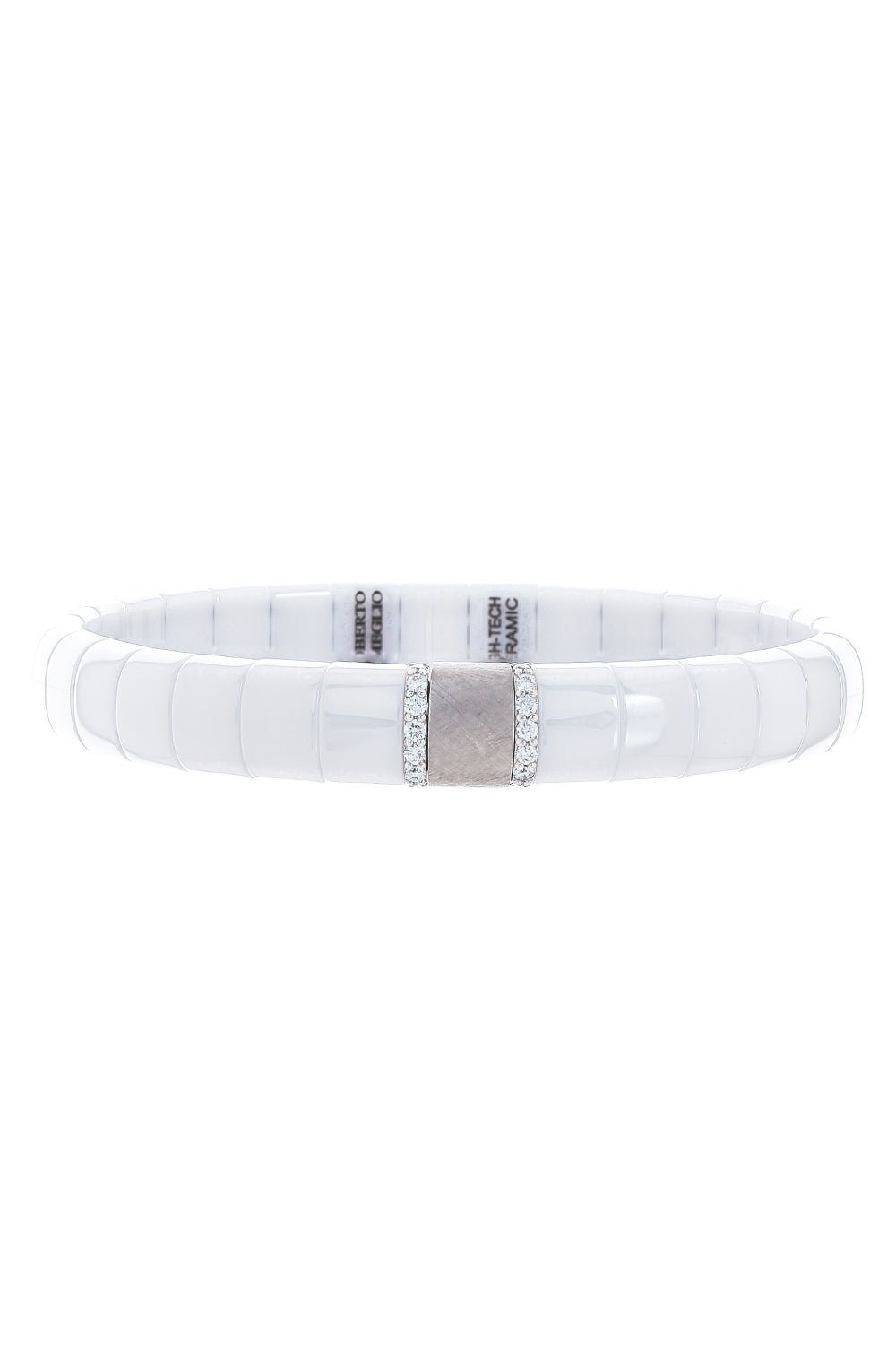 ROBERTO DEMEGLIO-Pura White Ceramic Stretch Bracelet-WHITE GOLD