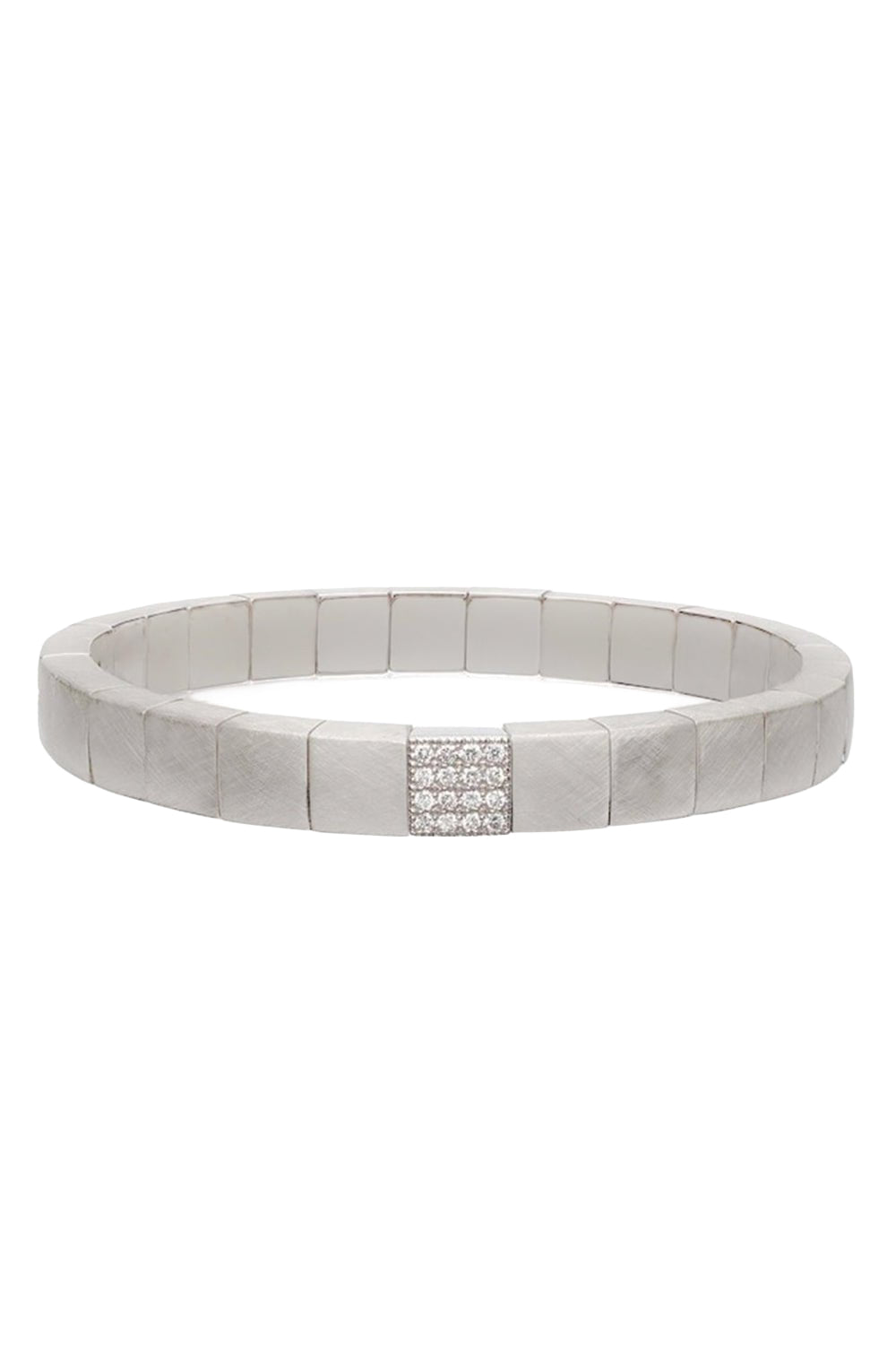 Scacco Gold Stretch Bracelet - White Gold-WHITE GOLD-JEWELRYFINE JEWELBRACELET O-ROBERTO DEMEGLIO