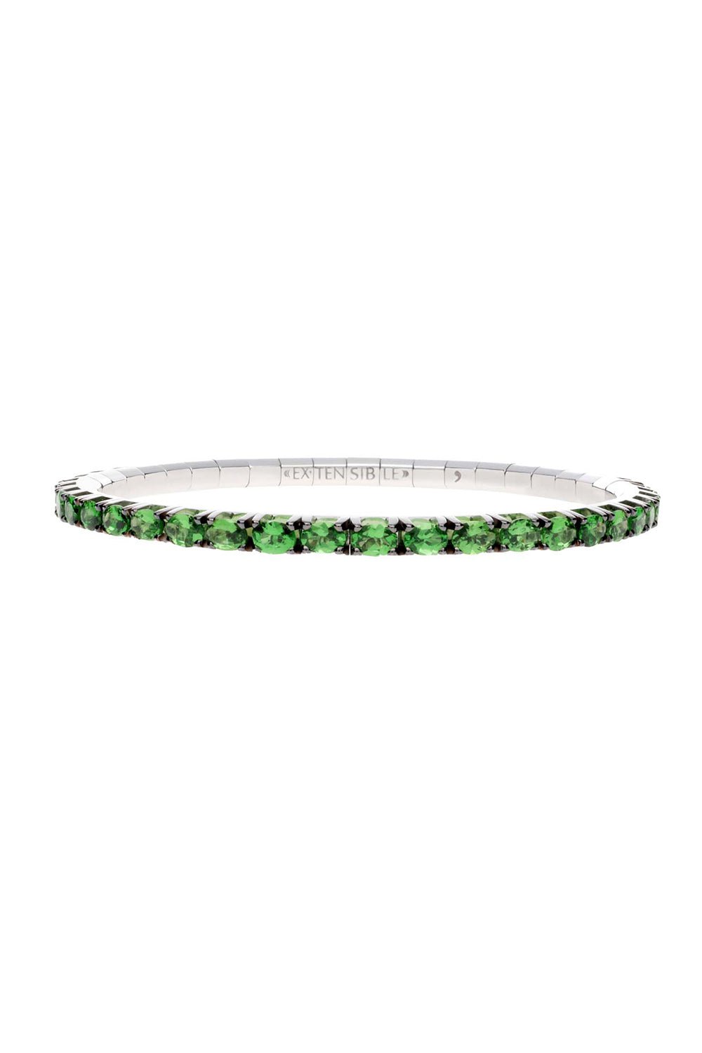 ROBERTO DEMEGLIO-Extensible Oval Tsavorite Stretch Tennis Bracelet-WHITE GOLD