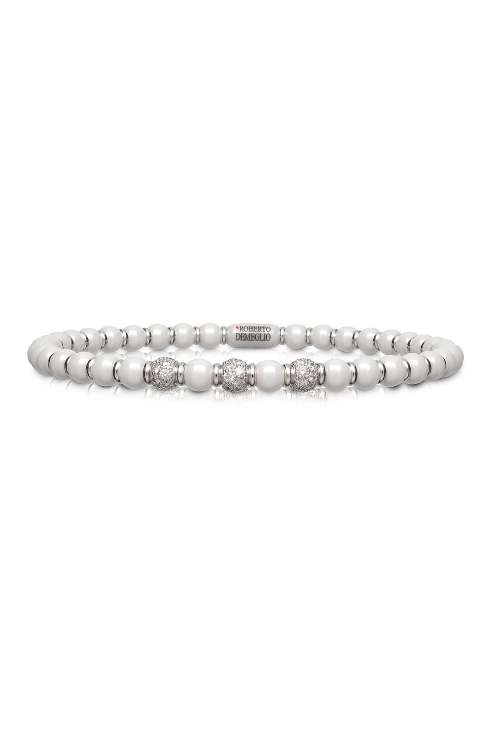 White Ceramic Diamond Sfrea Bracelet-WHITE GOLD-JEWELRYFINE JEWELBRACELET O-ROBERTO DEMEGLIO