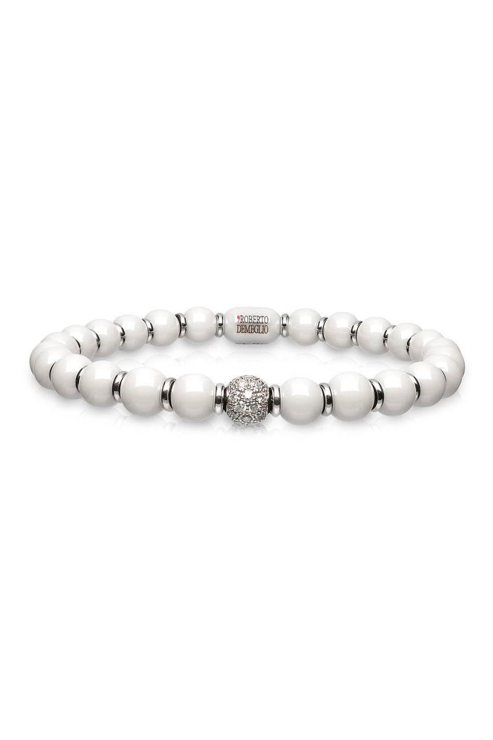 White Ceramic Sfera Stretch Bracelet