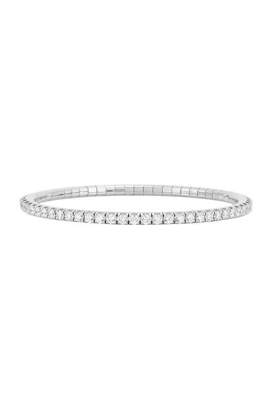 White Diamond Stretch Extensible Tennis Bracelet-WHITE GOLD-JEWELRYFINE JEWELBRACELET O-ROBERTO DEMEGLIO