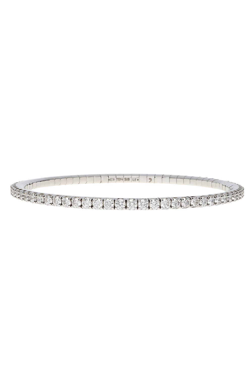 White Diamond Stretch Extensible Tennis Bracelet-WHITE GOLD-JEWELRYFINE JEWELBRACELET O-ROBERTO DEMEGLIO