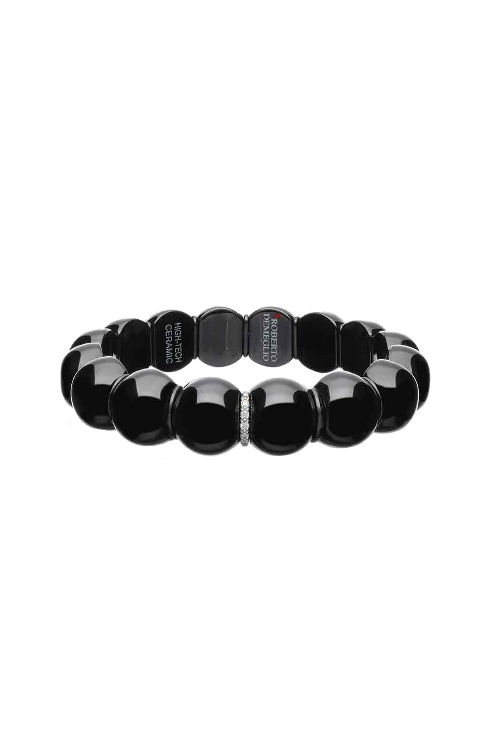 Diamond Bar Black Dama Bracelet-WHTGOL-JEWELRYFINE JEWELBRACELET O-ROBERTO DEMEGLIO