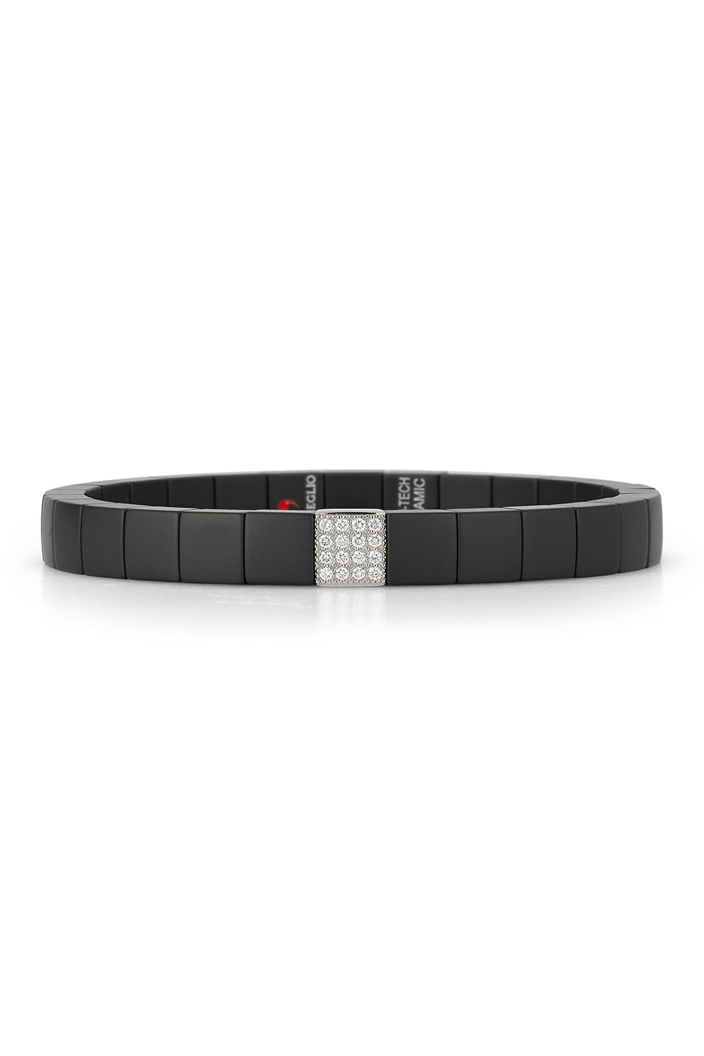 ROBERTO DEMEGLIO-Matte Black Scacco Bracelet-WHITE GOLD