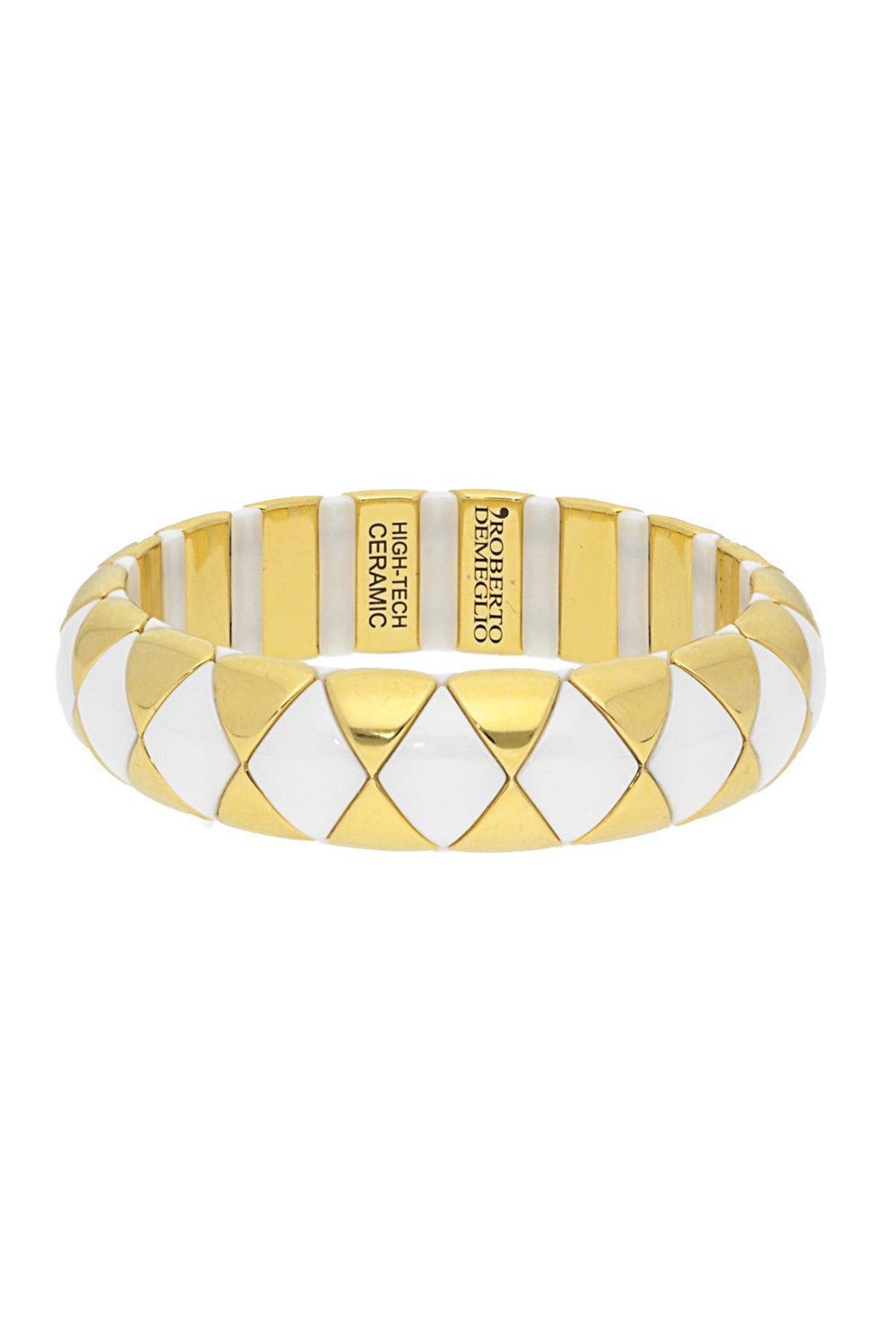Black My Aura Diva Stretch Bracelet-YELLOW GOLD-JEWELRYFINE JEWELBRACELET O-ROBERTO DEMEGLIO