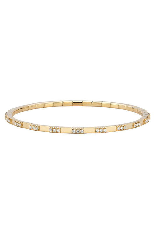 Diamond Alternating Extensible Tennis Bracelet-YELLOW GOLD-JEWELRYFINE JEWELBRACELET O-ROBERTO DEMEGLIO