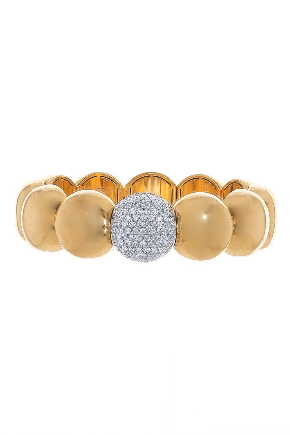 Diamond Pave Dama Bracelet-YELLOW GOLD-JEWELRYFINE JEWELBRACELET O-ROBERTO DEMEGLIO