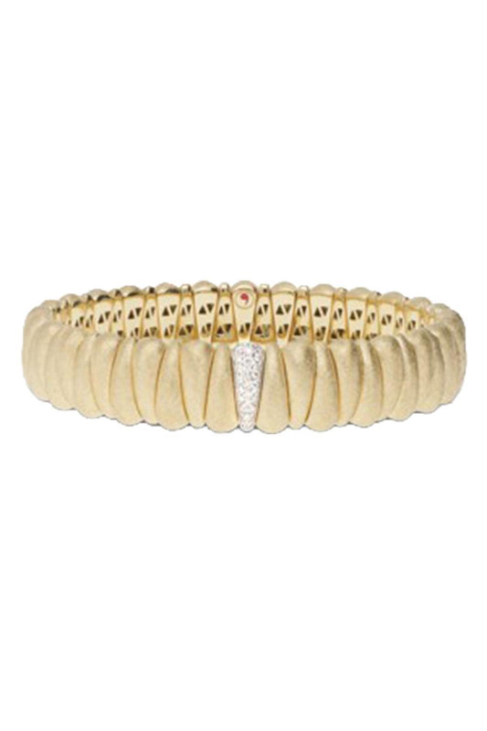 Diamond Satin Gold Bracelet-YELLOW GOLD-JEWELRYFINE JEWELBRACELET O-ROBERTO DEMEGLIO