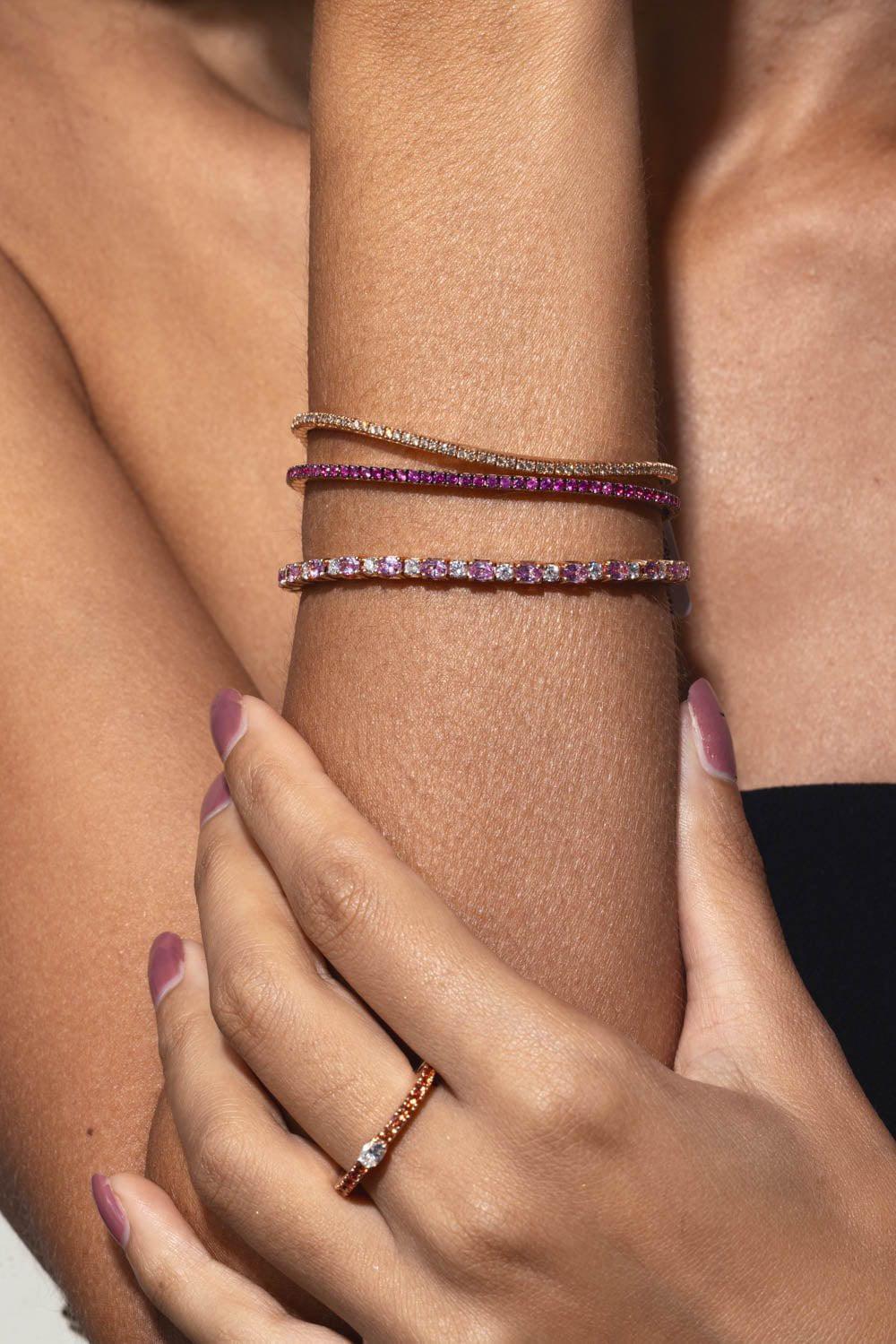 ROBERTO DEMEGLIO-Extensible Diamond Stretch Bracelet-YELLOW GOLD