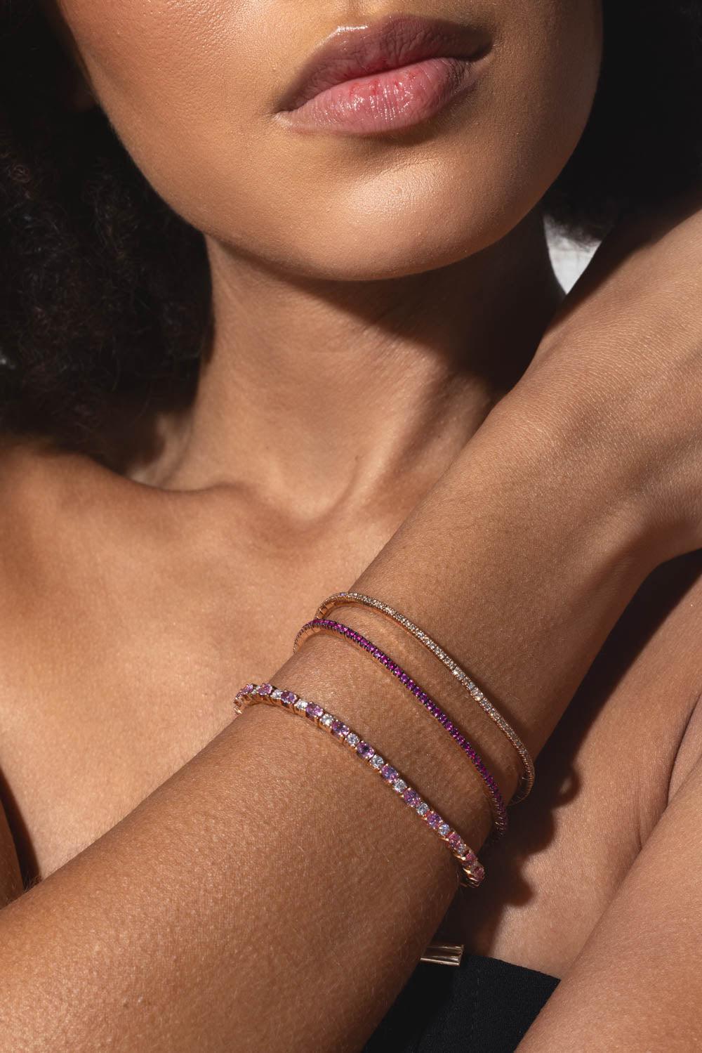 ROBERTO DEMEGLIO-Extensible Diamond Stretch Bracelet-YELLOW GOLD