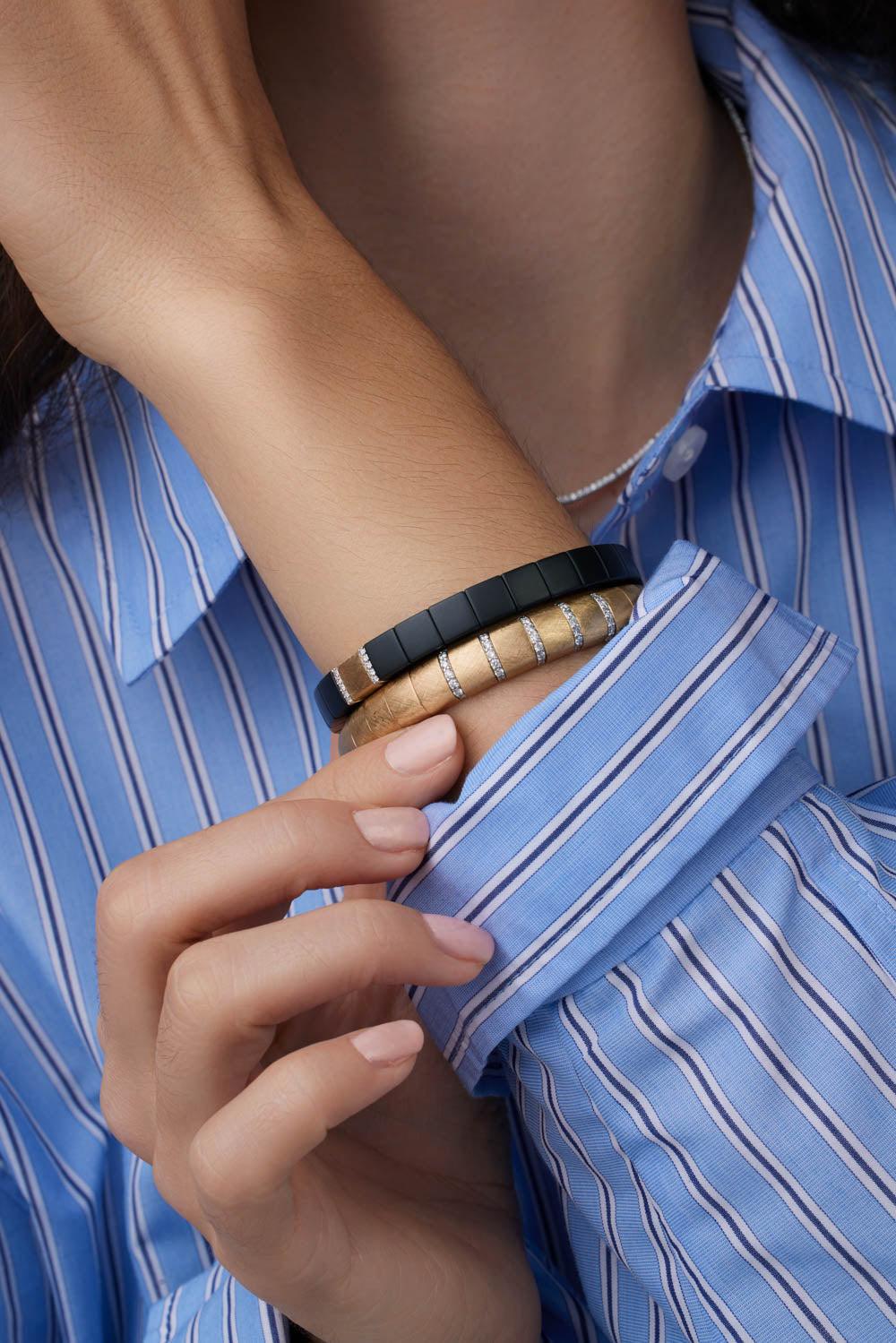 Matte Gold Diamond Pura Bracelet-YELLOW GOLD-JEWELRYFINE JEWELBRACELET O-ROBERTO DEMEGLIO