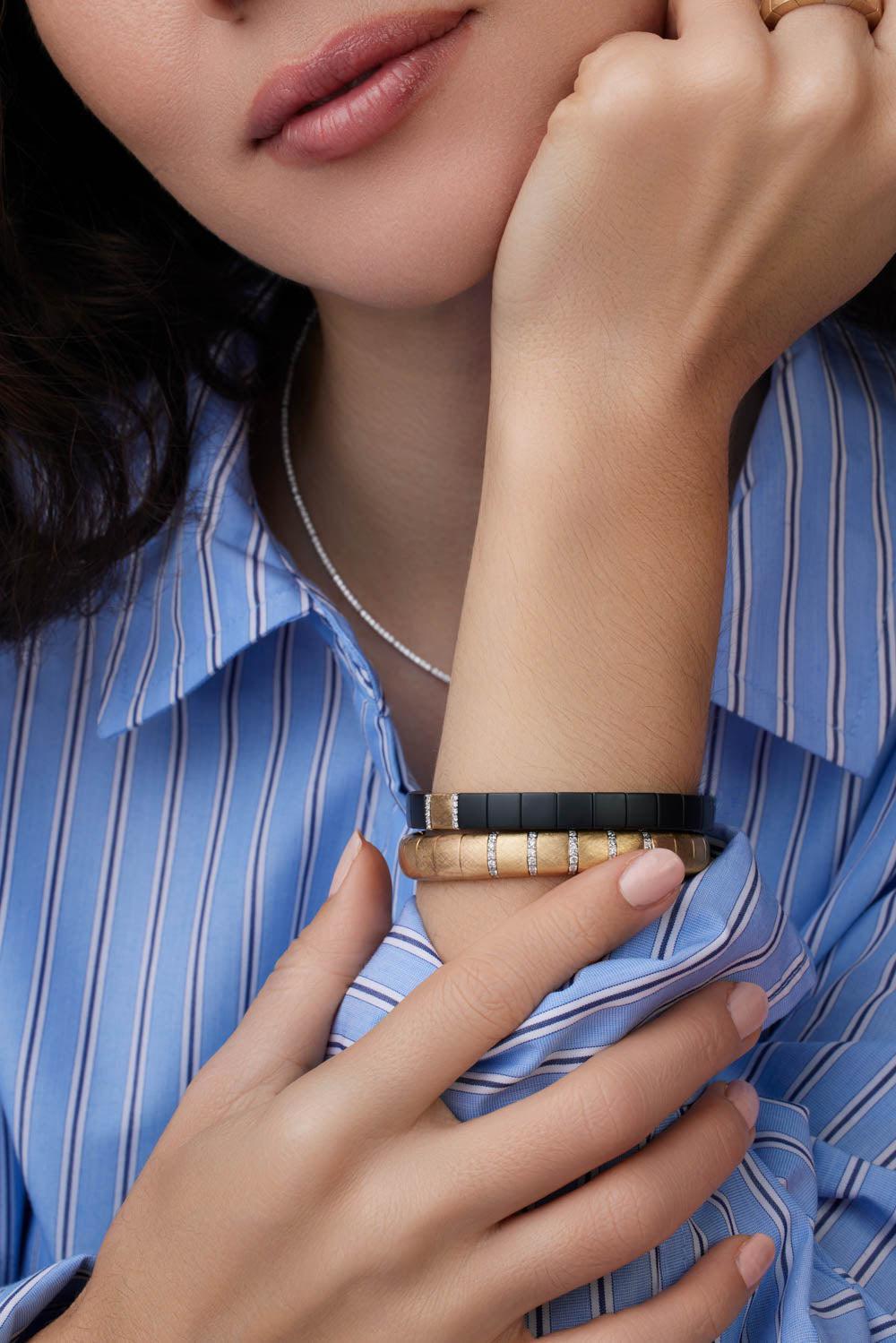 Matte Gold Diamond Pura Bracelet-YELLOW GOLD-JEWELRYFINE JEWELBRACELET O-ROBERTO DEMEGLIO