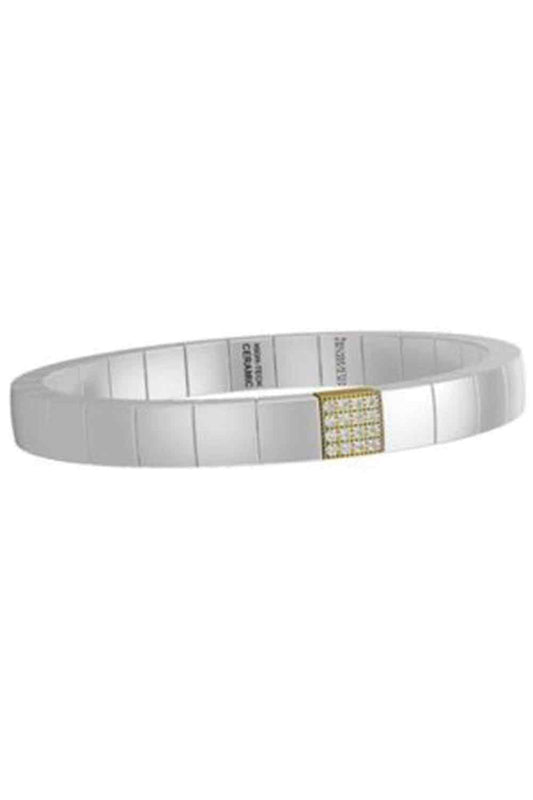 One White Element Scacco Bracelet-YELLOW GOLD-JEWELRYFINE JEWELBRACELET O-ROBERTO DEMEGLIO