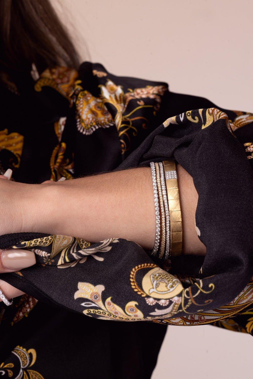 ROBERTO DEMEGLIO-Scacco Gold Stretch Bracelet - Yellow Gold-YELLOW GOLD
