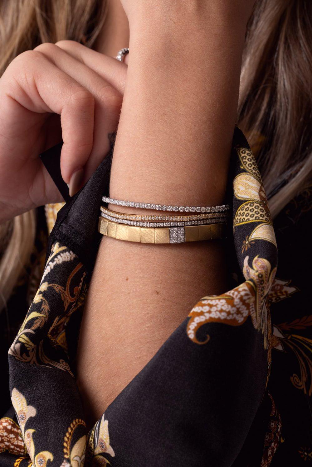 ROBERTO DEMEGLIO-Scacco Gold Stretch Bracelet - Yellow Gold-YELLOW GOLD