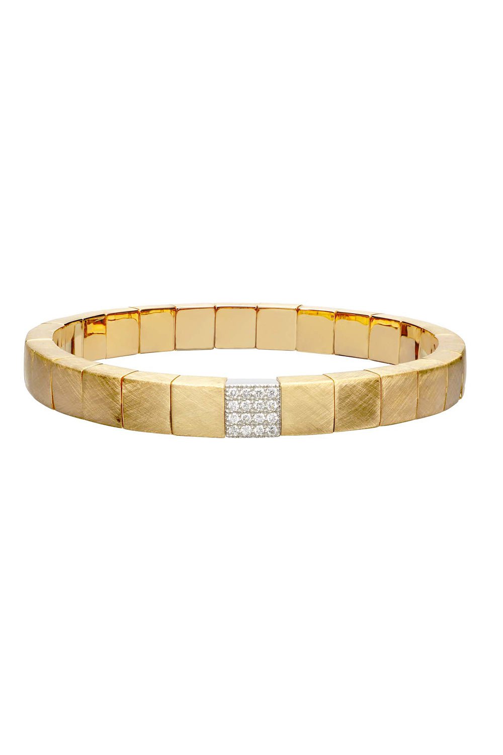 ROBERTO DEMEGLIO-Scacco Gold Stretch Bracelet - Yellow Gold-YELLOW GOLD