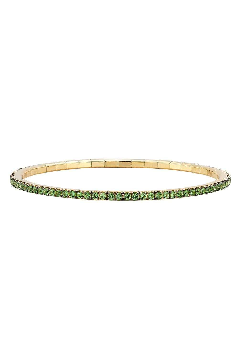 Tsavorite Stretch Tennis Bracelet-YELLOW GOLD-JEWELRYFINE JEWELBRACELET O-ROBERTO DEMEGLIO