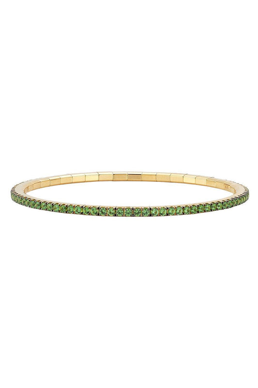 Tsavorite Stretch Tennis Bracelet-YELLOW GOLD-JEWELRYFINE JEWELBRACELET O-ROBERTO DEMEGLIO