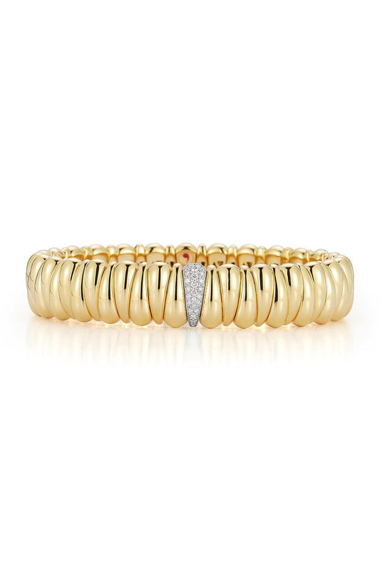 Diamond Station XS Artiglio Stretch Bracelet-YELLOW GOLD-JEWELRYFINE JEWELBRACELET O-ROBERTO DEMEGLIO