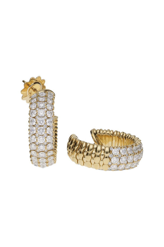 Diamond Half Giotto Earrings-YELLOW GOLD-JEWELRYFINE JEWELEARRING-ROBERTO DEMEGLIO