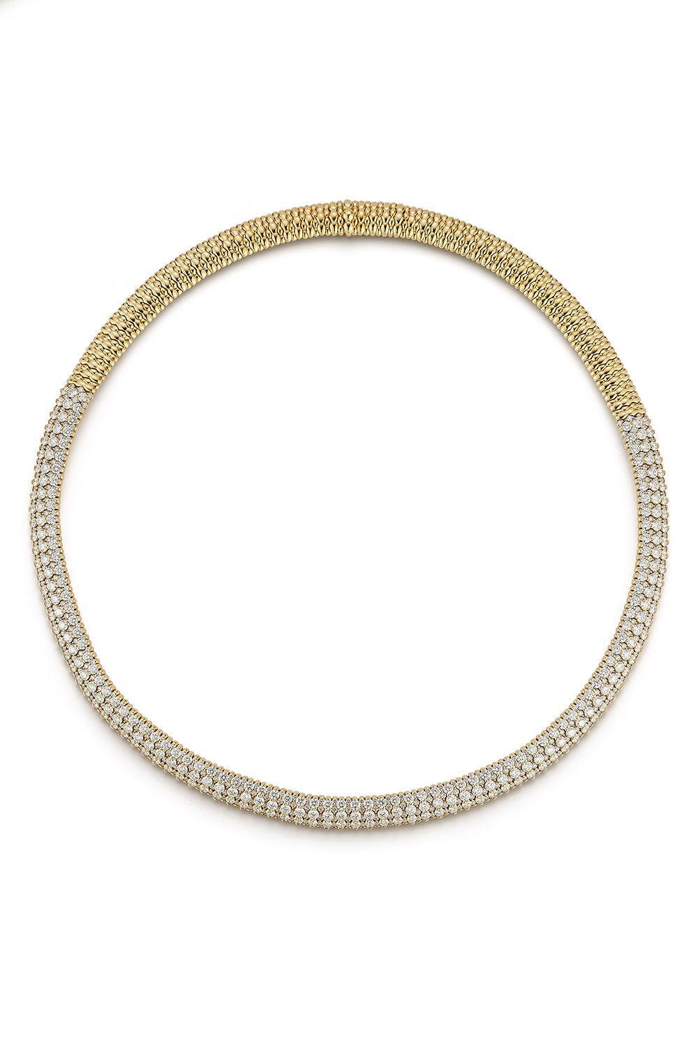  Diamond Full Giotto Necklace-YELLOW GOLD-JEWELRYFINE JEWELNECKLACE O-ROBERTO DEMEGLIO 