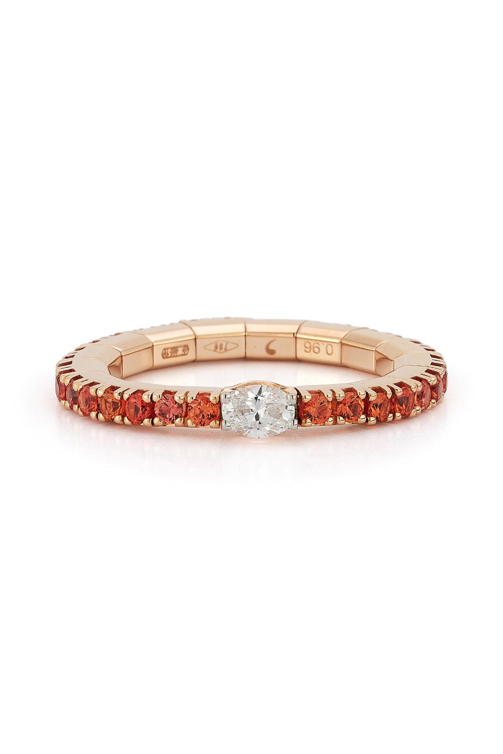 ROBERTO DEMEGLIO-Extensible Orange Sapphire Diamond Ring-ROSE GOLD